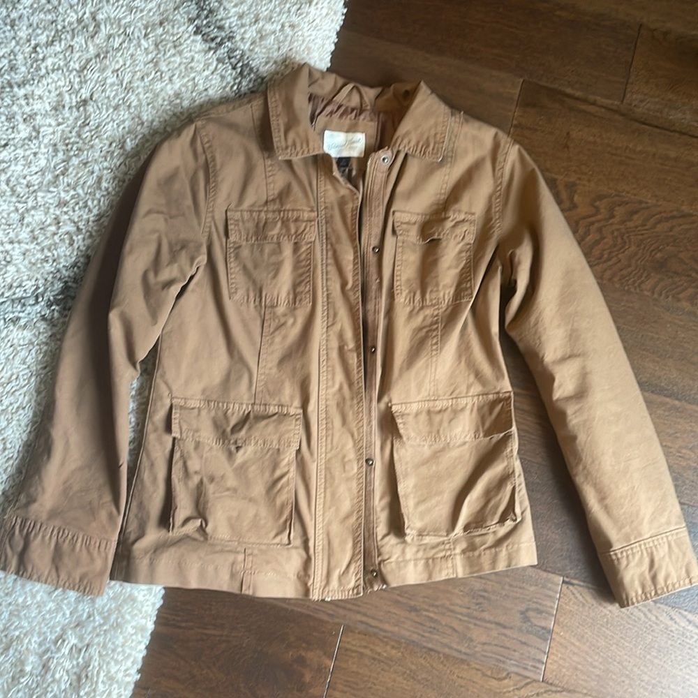 Women's Brown Lined Utility Anorak Jacket with 4 pockets - Universal Thread